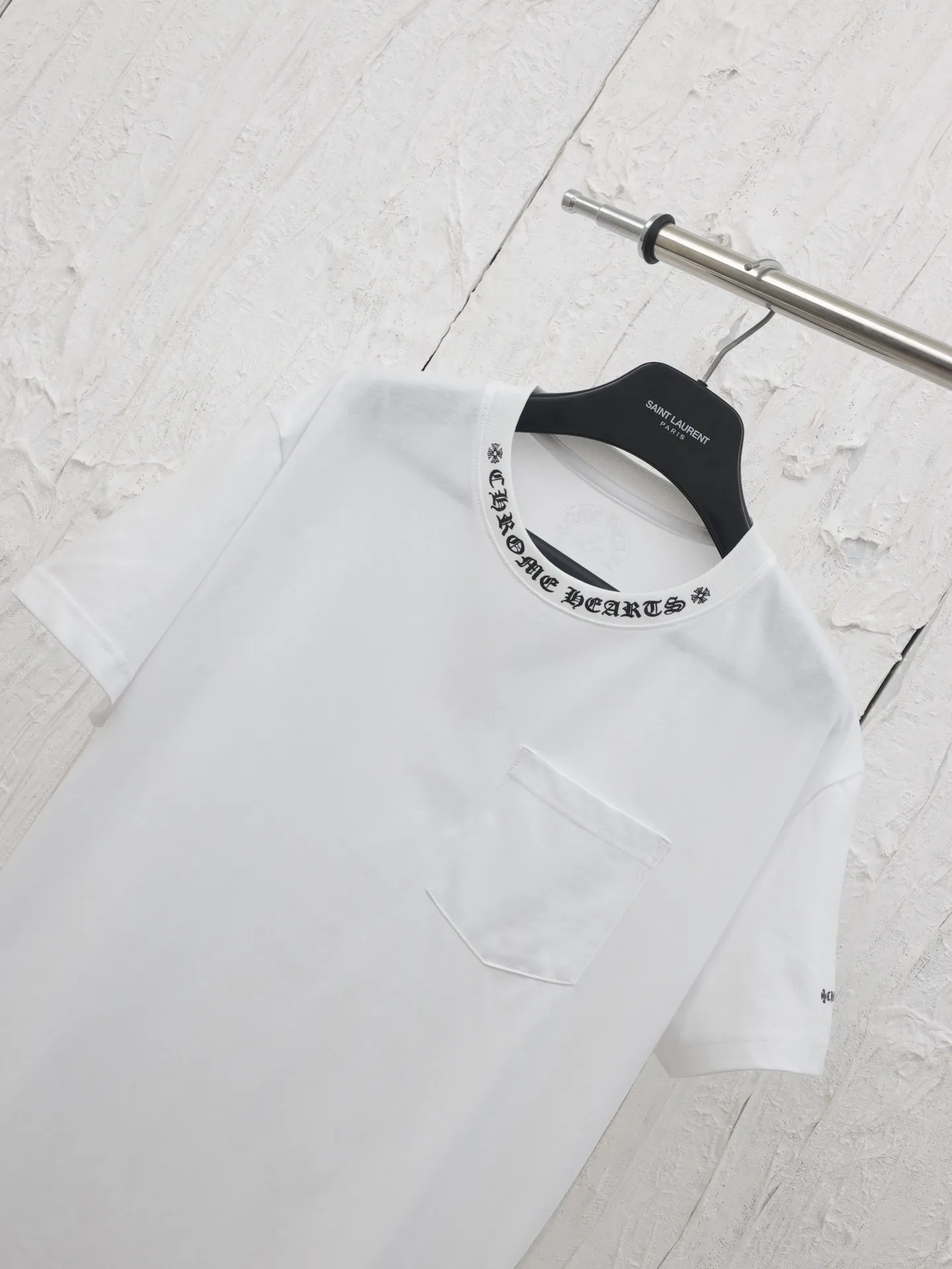 🅿️280 Chrome Hearts*/Chrome Hearts 25 new style Sanskrit letter printed short-sleeved T-shirt with collar Size: S/M/L